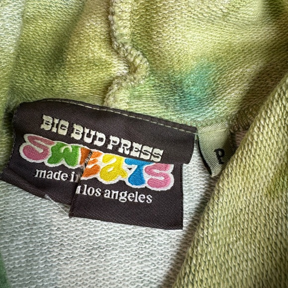 🎉HOST PICK🎉NWOT Big Bud Press Hand-Painted Sweats Hoodie Green Moss Unisex - Picture 10 of 13